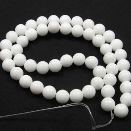 Uk Semi Precious And Gemstone Beads Mashan Jade White Mm Round Beads