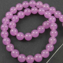 UK Semi Precious And Gemstone Beads Malay Jade Dyed Orchid 8mm Round