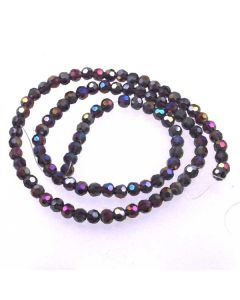 Purple AB  Faceted Glass Beads 4mm Round
