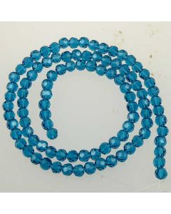 Apatite Blue  Faceted Glass Beads 4mm ROUND (approx 98 beads)