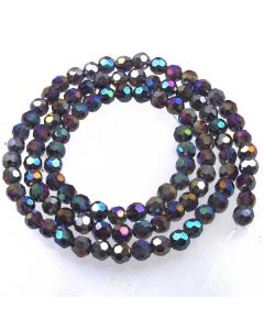 Purple AB  Faceted Glass Beads 6mm Round