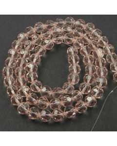 Pink Faceted Glass Beads 8mm Round