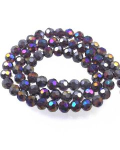 Purple AB  Faceted Glass Beads 8mm Round