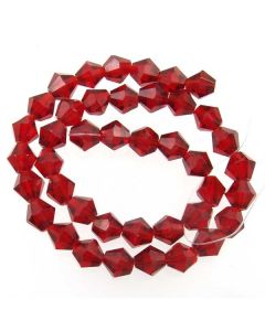 Deep Red Faceted Glass Beads 8mm BICONE