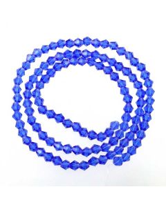 Sapphire Blue Faceted Glass Beads 4mm BICONE 