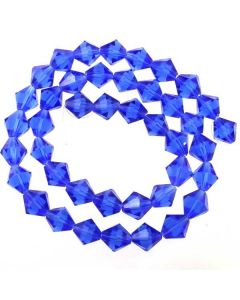 Sapphire Blue Faceted Glass Beads 8mm BICONE