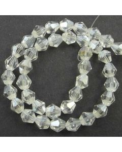 White AB  Faceted Glass Beads 8mm BICONE