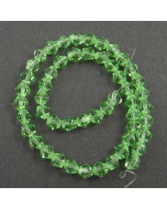 Peridot Green Faceted Glass Beads 6mm BICONE