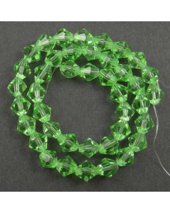 Peridot Green Faceted Glass Beads 8mm BICONE