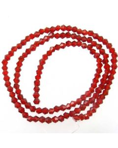 Deep Red Faceted Glass Beads 4mm BICONE