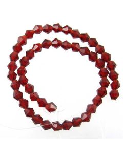 Deep Red Faceted Glass Beads 6mm BICONE