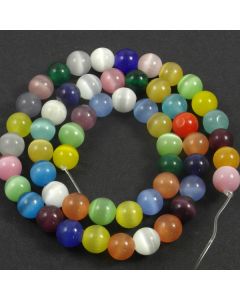 Cats Eye Beads - 7.5mm Mixed Colour