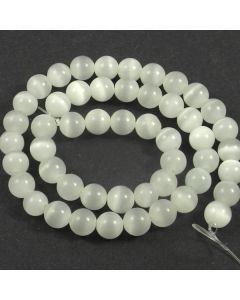 Cats Eye Beads - 7.5mm Moonstone White