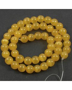 Cats Eye Beads - 7.5mm Amber Yellow
