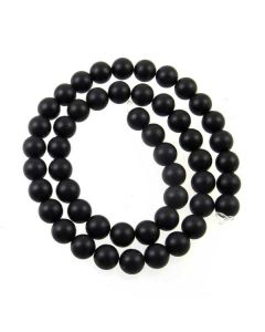Black Onyx 8mm FROSTED Round Beads