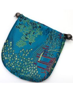 Satin Gift/Jewellery Pouch, lined - dark turquoise