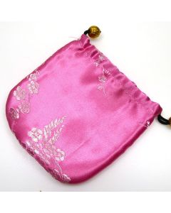 Satin Gift/Jewellery Pouch, lined - bright pink