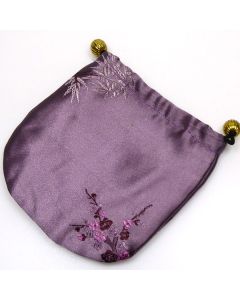 Satin Gift/Jewellery Pouch, lined - plum