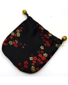 Satin Gift/Jewellery Pouch, lined - black