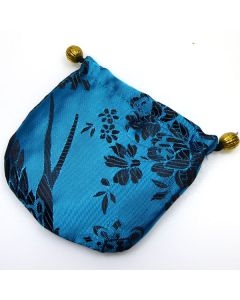 Satin Gift/Jewellery Pouch, lined - dark turquoise