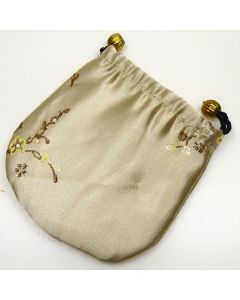 Satin Gift/Jewellery Pouch, lined - cream/mint