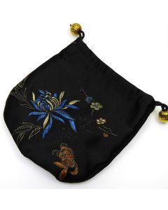 Satin Gift/Jewellery Pouch, lined - black