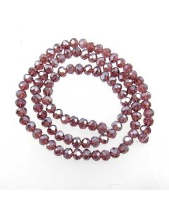 Plum AB  Faceted Glass Beads 4x6mm RONDELLE (approx 100 beads)