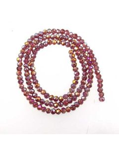Plum AB  Faceted Glass Beads 3x4mm RONDELLE (approx 140 beads)