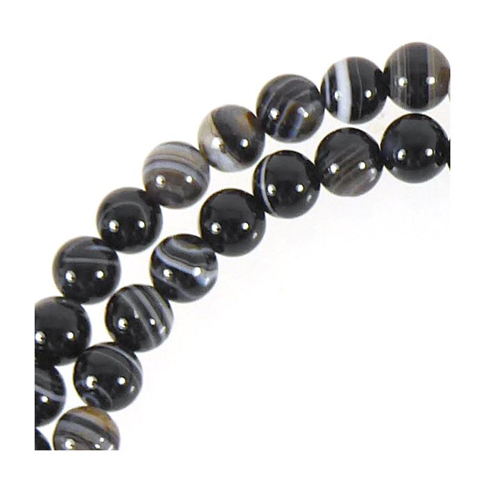 Banded clearance black agate