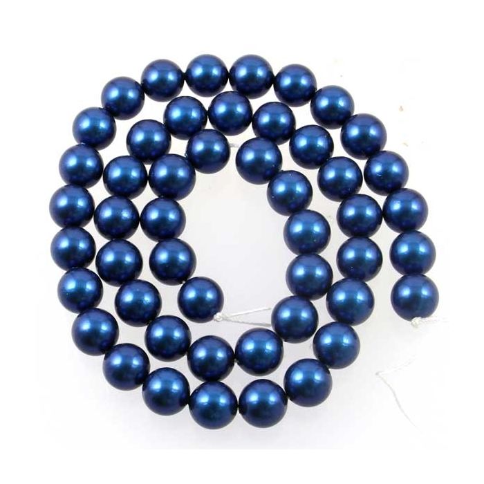 UK Semi Precious and Gemstone Beads Shell Pearl Prussian Blue 8mm ...